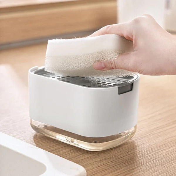 Dispenser de Detergente Duplo com Porta Esponja Ferrazi